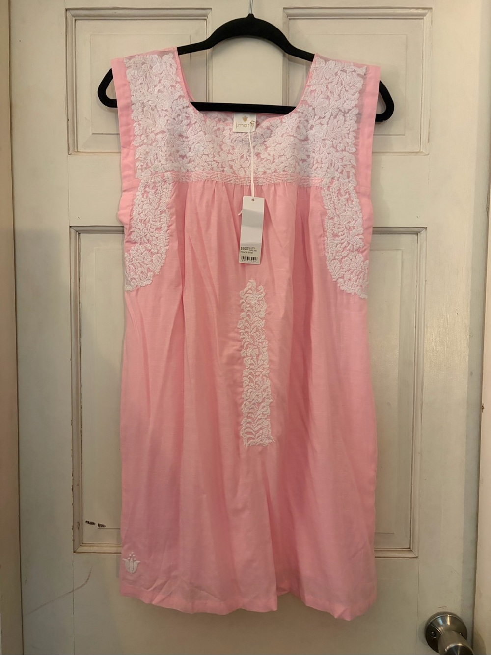 J. Marie  Pink Embroidered Sleeveless “Lucy” Dress NWT